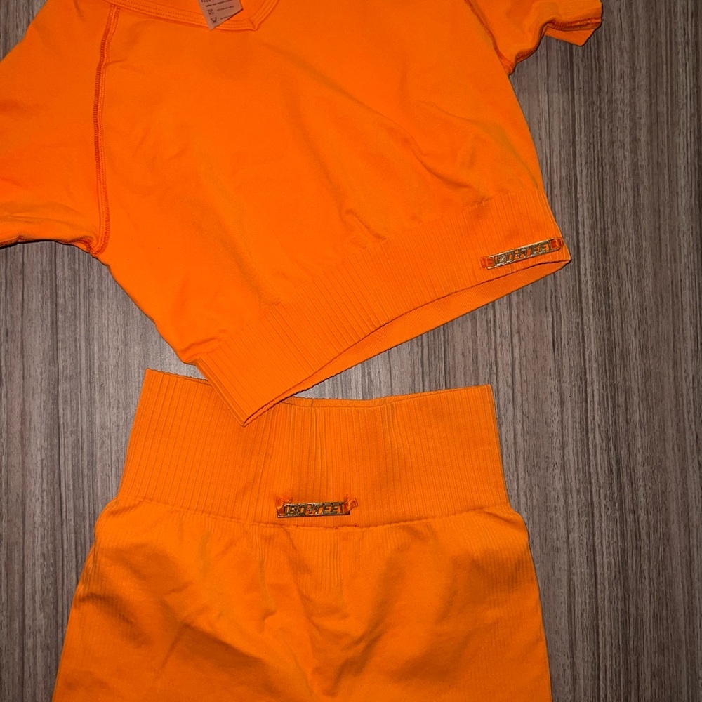 Bright Orange Two-Piece Gym Set
